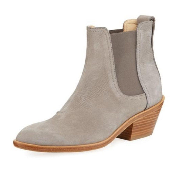 Rag & Bone Grey Dixon Waxed Suede Ankle Boots/Booties SZ 37.5 - Picture 1 of 9